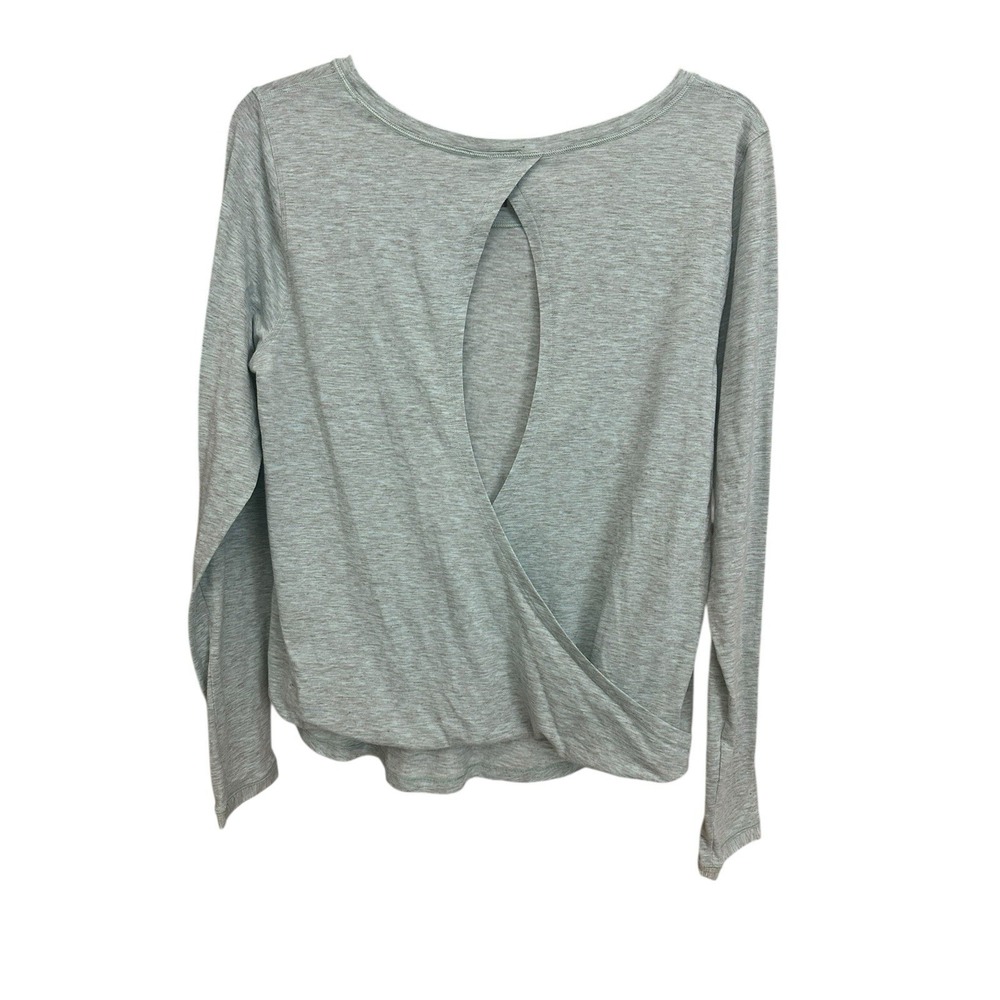 Lululemon Shirt Wild Twist‎ Long Sleeve Size~8 Heathered Tonic Sea Blue #DD9-6